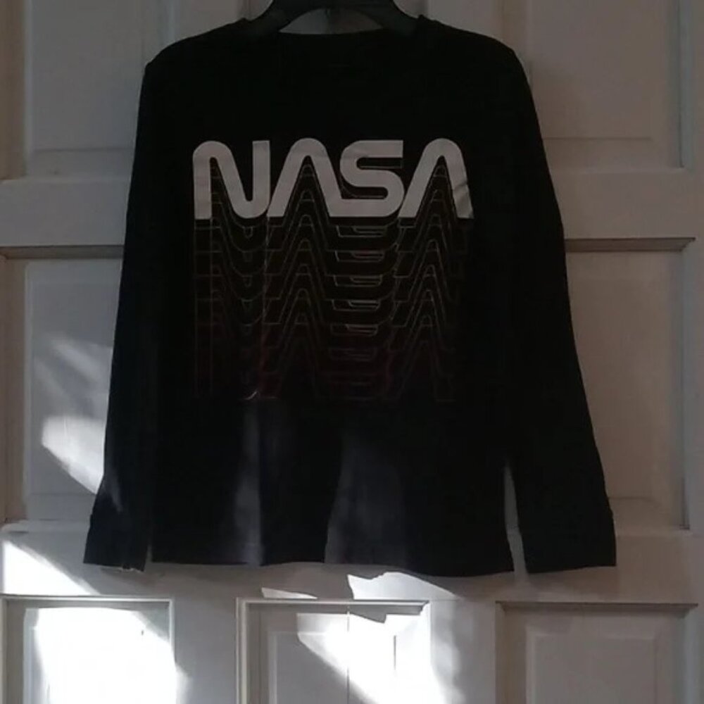 NASA Boy's Long Sleeve Black Shirt